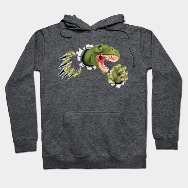 T Rex Dinosaur Claws Ripping Scratching T Rex Hoodie TeePublic
